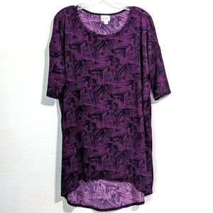 LULAROE S Oversized Tunic Top High-low Purple Black
